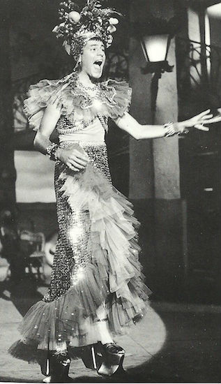 Jerry Lewis cross-dressing as Carmen Miranda in 1953's "Scared Stiff"