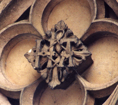 Henry and Anne's intertwined initials at Hampton Court Palace, most of which were destroyed after Anne's execution. Photograph by Lara E. Eakins, tudorhistory.org