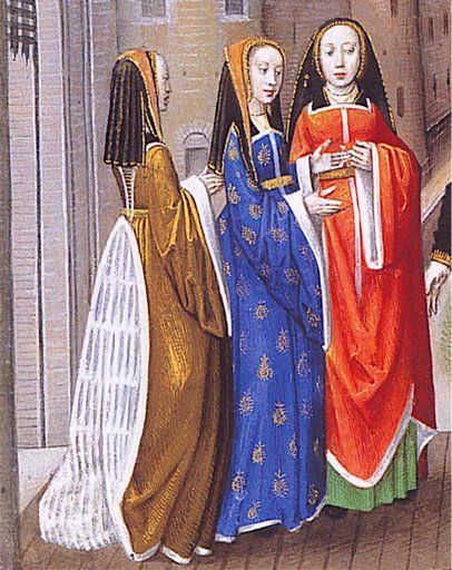 Detail from Charles d’Orleans’ “Lover Addressing Three Ladies” (circa 1490-1500)