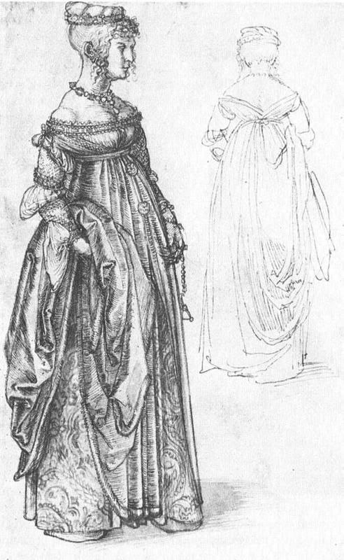 Venetian ladies by Albrecht Dürer, late 15th century