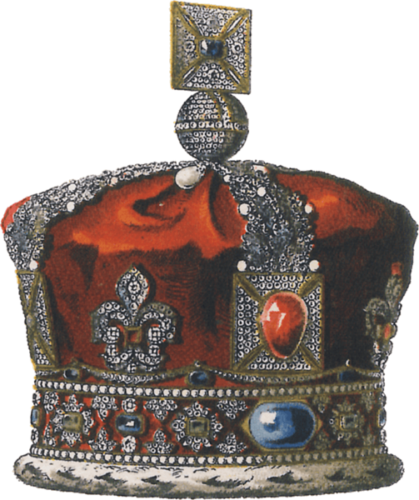 Imperial State Crown of the United Kingdom, from Hugo Gerard Ströhl: Heraldischer Atlas, Stuttgart 1899, via Wikimedia Commons