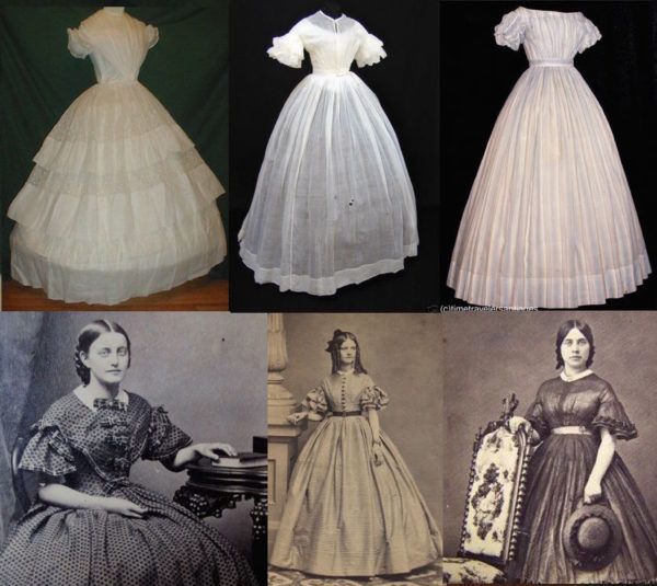 short-sleeved-1860s-gowns