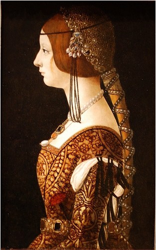Giovanni Ambrogio de Predis, Bianca Maria Sforza, c. 1493, National Gallery of Art.