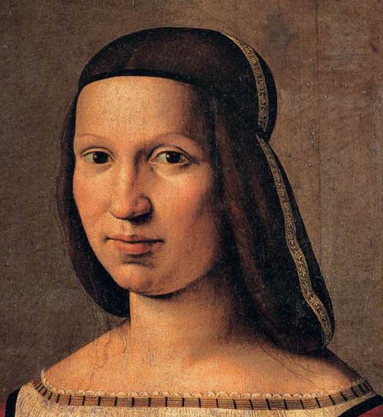 Ridolfo Ghirlandaio, detail from Portrait of a Woman, 1508, Pitti Palace