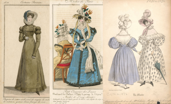 Costume Parisien, 1821 | Modes de Paris, c. 1827 | La Mode, c. 1831 or 1832