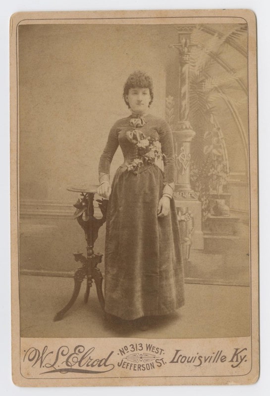 Photograph of a Woman in a Dark Dress, 1882-1907 [it's definitely closer to 1882], Kentucky, The Williamson Museum