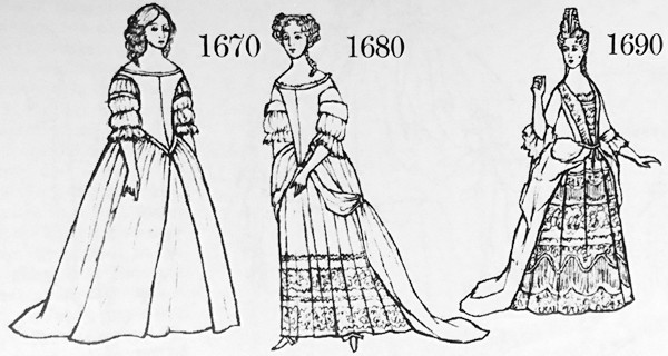 Janet Arnold, fashions of 1670, 1680, & 1690