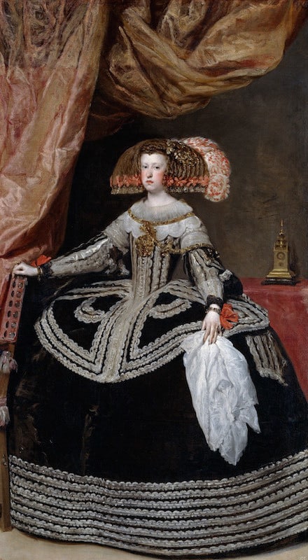 Mariana of Austria by Diego Rodriguez de Silva y Velazquez, 1652-3, Museo Nacional del Prado