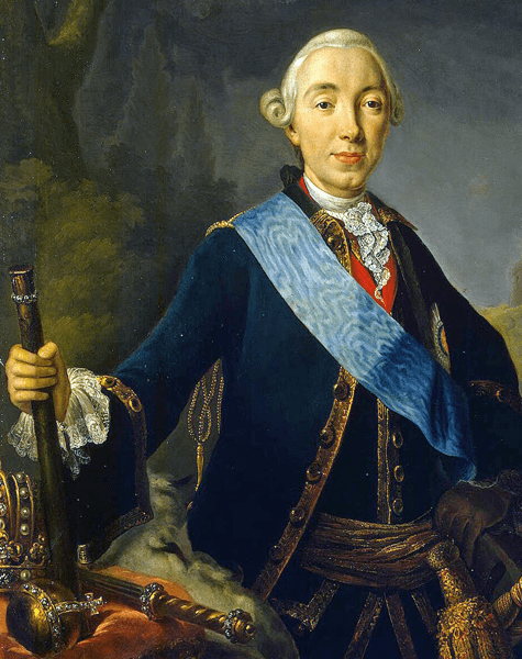Coronation portrait of Peter III by Lucas Conrad Pfandzelt,1762. Wikimedia Commons.
