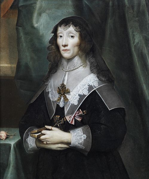 Portrait of Queen Henrietta Maria in mourning by Cornelis Janssens van Ceulen (1593–1661), 1650s via Bonham's