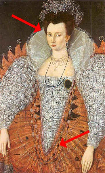 1595, Mary Fitton, maid of honor to QEI