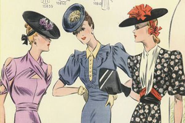 1930s sewing pattern with hats