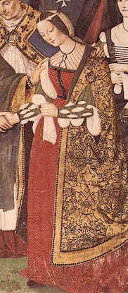 Detail of “Aeneas Piccolomini Introduces Eleonora of Portugal to Frederick III.” Pintoricchio (Bernardino di Betto) 1502-7.