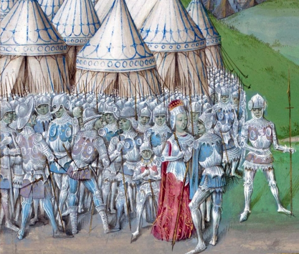 Isabella of France in Chroniques d'Angleterre, c. 1445, via Bibliotheque Nationale de France