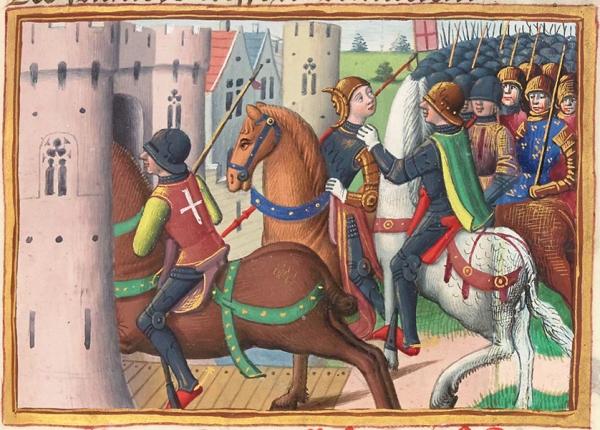 Capture of Joan of Arc, in The Vigils of Charles VII, 1484, via Bibliotheque Nationale de France