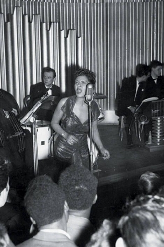 Billie Holiday 1954 - red dress inspiration