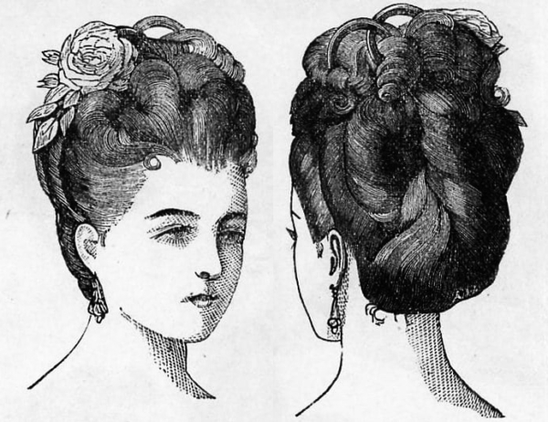 1872 - women's hair - evening