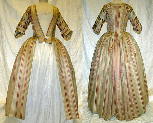 1775-1780 - English gown, V&A Museum.