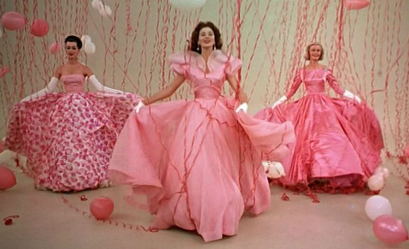 funny face pink dress