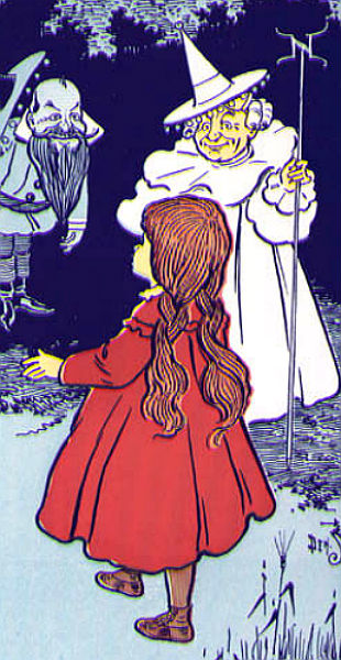 Dorothy with the Good Witch of the North in the background