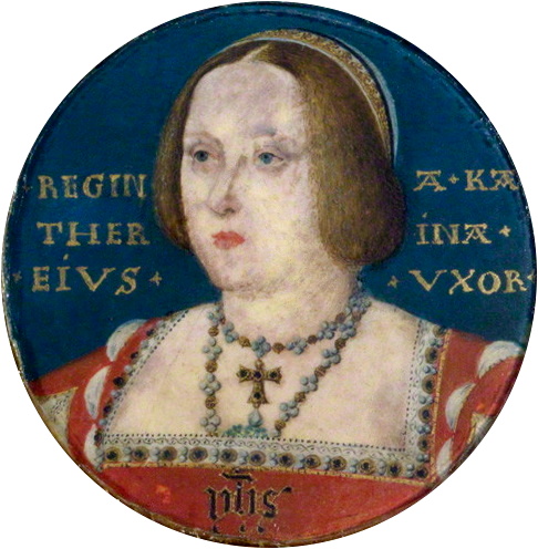 Catherine of Aragon by Lucas Horenbout, 1525-26, via Wikimedia Commons