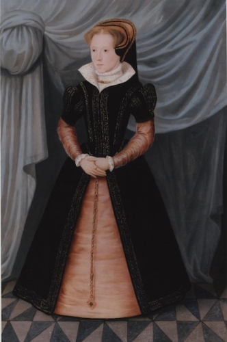 Portrait of Queen Mary I of England (1516-1558), after Hans Eworth, 1550s, via Wikimedia Commons.