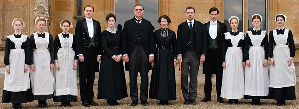 The servants of Downton Abbey, all matchy-matchy.