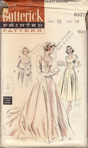 1950s Butterick wedding dress