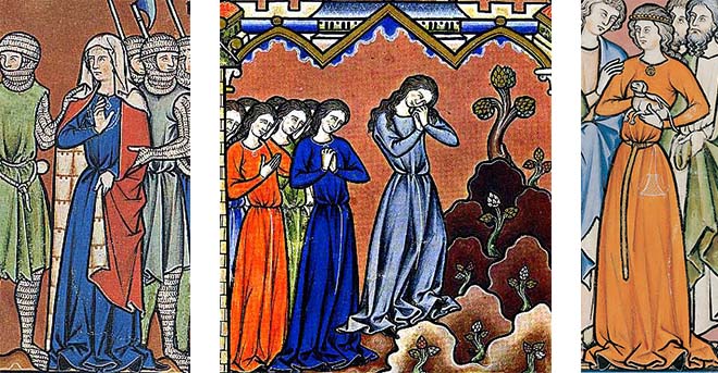 Illuminations from the Maciejowski Bible, c. 1240-1250.