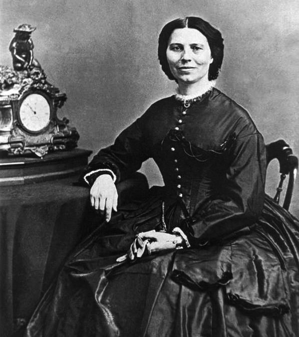 Clara Barton, 1866, pioneering American Civil War nurse.