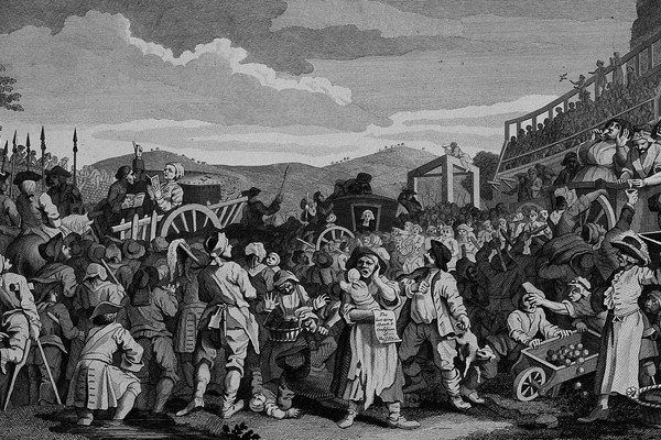 "The execution of the idle apprentice at Tyburn" by William Hogarth, 1747.