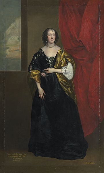 "Portrait of Anne Cavendish, Lady Rich," Anthony Van Dyck, c. 1630.