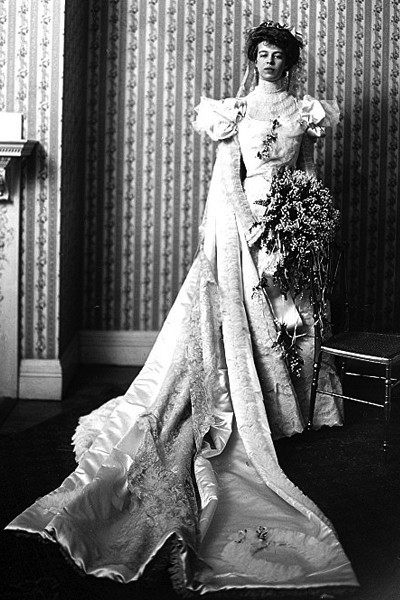 Eleanor Roosevelt on her wedding day, 1905.