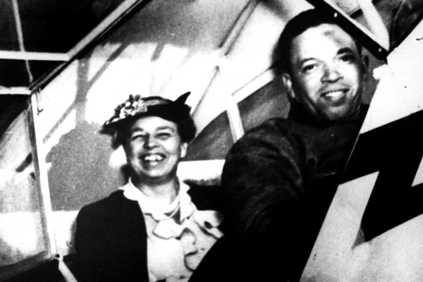 Eleanor Roosevelt flew with one of the Tuskegee Airmen, 1941.