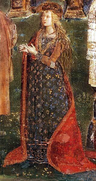Pinturicchio, Lucrezia Borgia portrayed in the "Dispute of St. Catherine" of the Borgia Apartment, in the Sala dei Santi in the Vatican.