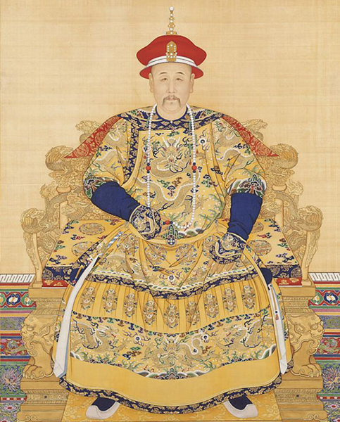 The Yongzheng Emperor in full court garb, circa 1720s-30s.