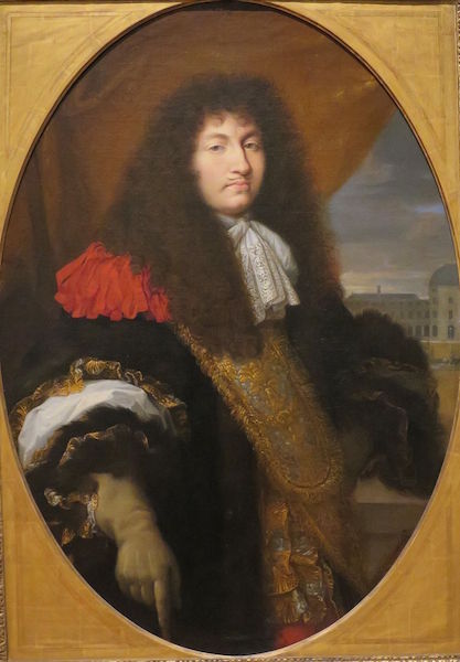Louis XIV, King of France, in Front of the Tuilerie Castle by a Follower of Charles Le Brun, 1662, Palace of Versailles.
