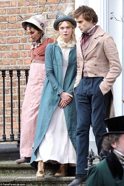 Mary Shelley (2017), Elle Fanning & Douglas Booth, behind the scenes
