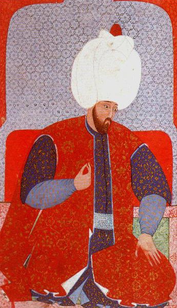 Ottoman miniature of Emperor Suleiman from during his reign.