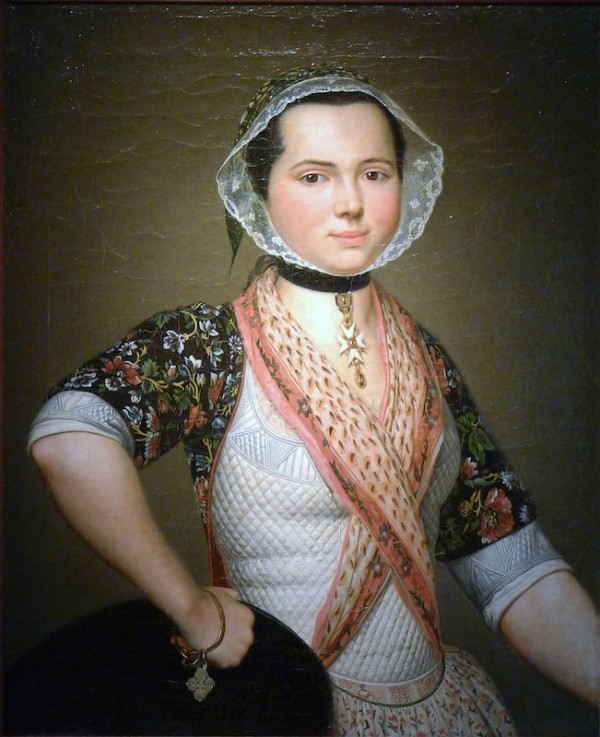 Portrait de jeune fille en ancien costume d’Arles by Antoine Raspal, 1779, Musée Granet