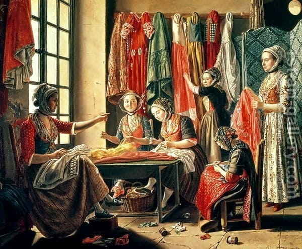The Couturiers Workshop by Antoine Raspal, c.1785, Musée Réattu