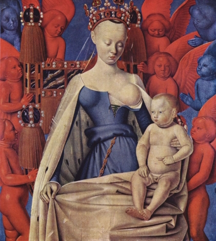Jean Fouquet, Madonna Surrounded by Seraphim and Cherubim, 1452 (Royal Museum of Fine Arts Antwerp)