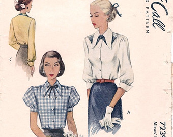 McCall's pattern with 3/4 sleeve blouse (1948)