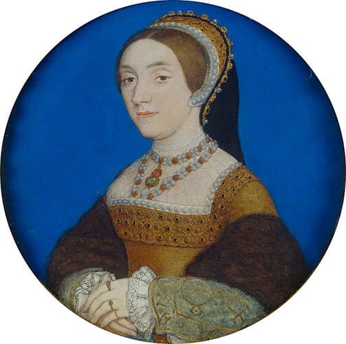 1540 miniature by Hans Holbein thought to be Catherine Howard Royal Collection.