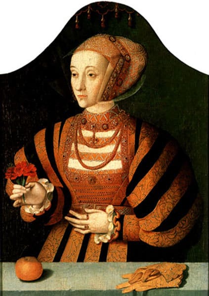 1540s, portrait of Anne of Cleves by Bartholomaus Bruyn