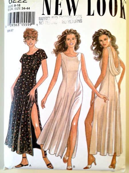New Look vintage 1990s sewing pattern dress