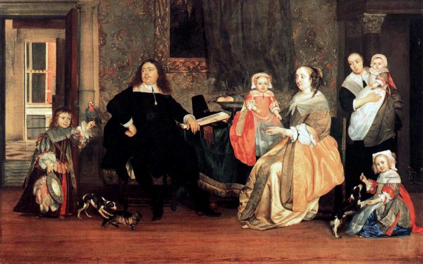 1675 - Jan Jacobsz Hinlopen and Family by Gabriel Metsu