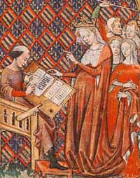 Jeanne de Bourgogne and Jean de Vignay, 13th century, via Wikimedia Commons.