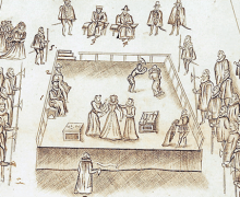 Execution of Mary Queen of Scots Drawing by Robert Beale, 1587
