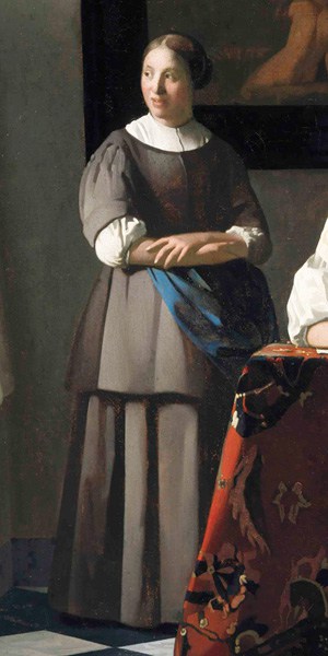 Lady Writing a Letter With Her Maid (detail), 1670-1671, by Johannes Vermeer